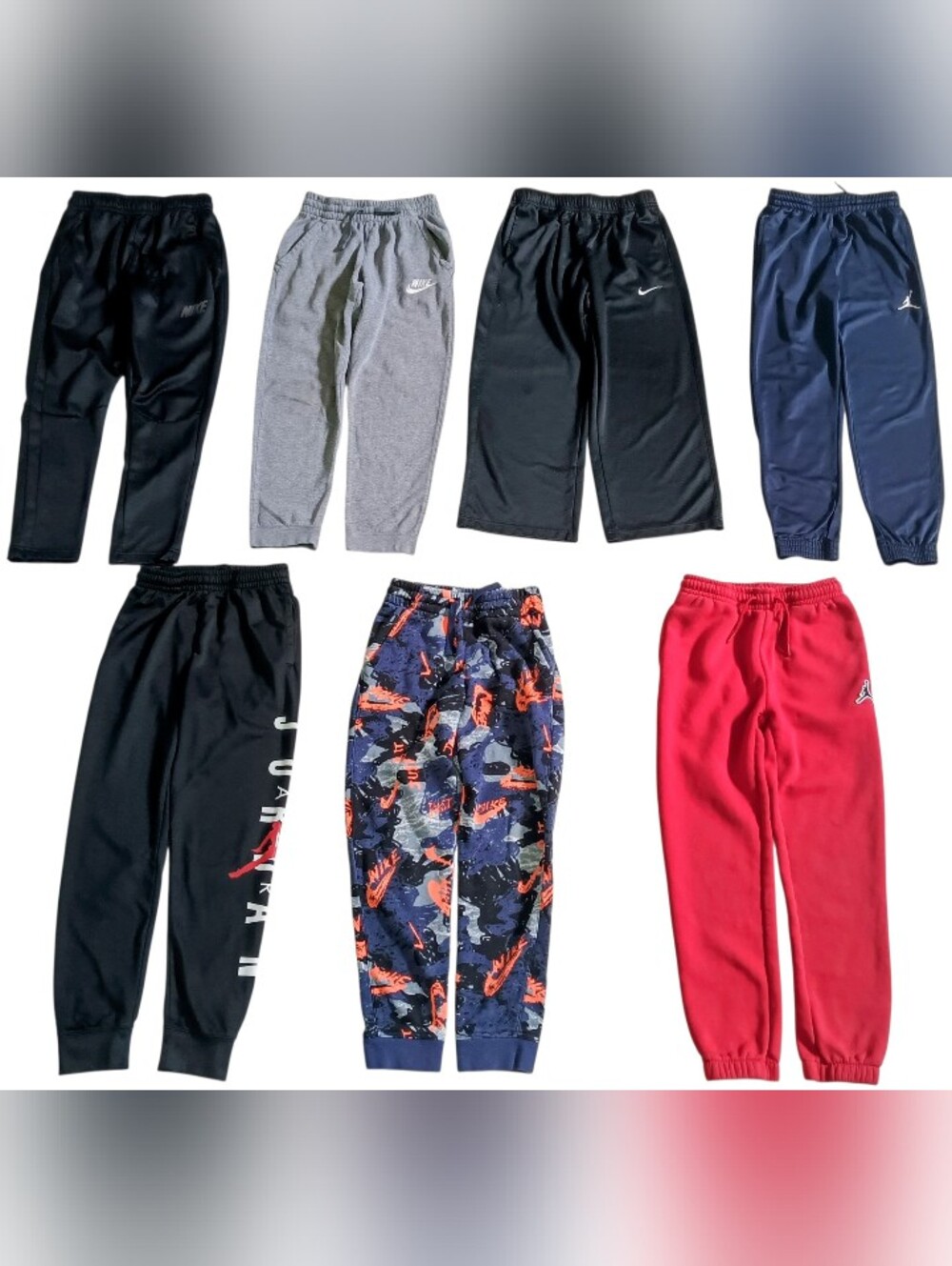 NIKE BOYS SIZE MEDIUM DRI-FIT, JORDAN JUMPMAN & FLEECE JOGGERS AND PANTS BUNDLE!